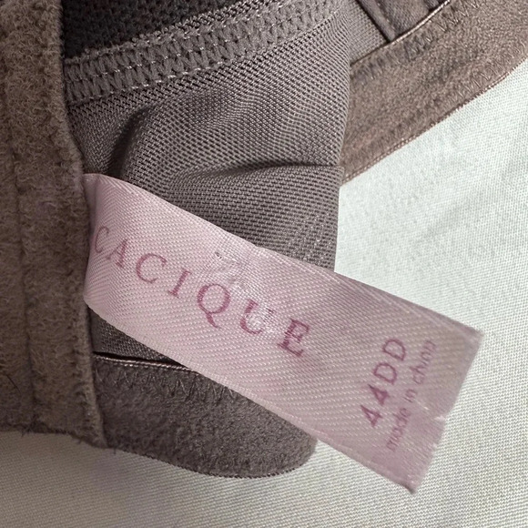 Cacique brown bra with embroidered flowers size 44DD - Picture 10 of 11